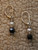 Faceted hematite and freshwater pearl double wrapped earrings