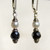 Faceted hematite and freshwater pearl double wrapped earrings