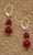 6 & 8mm carnelian doublewrap earrings