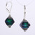 Emerald dichroic lampworked crystal shaped earrings