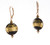 Black and light olive exposed gold foil lined lentil earrings