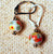 White "millefiori" glass earrings