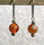 Clear amber "millefiori" glass earrings