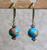 Blue "millefiori" glass earrings