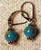 Blue "millefiori" glass earrings