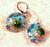 Turtle lampworked lentil earrings