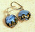 Sky blue dichroic lampworked lentil earrings