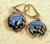Sky blue dichroic lampworked lentil earrings