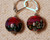 Fuscia/Purple dichroic lampworked lentil earring