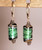 Sea foam green dichroic lampworked rectangular shaped earrings