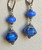 Double Arctic blue dichroic lampworked earrings