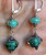 Double sea foam green dichroic lampworked earrings