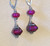 Double purple shimmer dichroic lampworked earrings