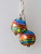 Caribbean sailboat lampwork lentil shaped earrings