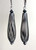 Vertical striped black and clear Murano glass drop earrings