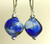 Bluino and cobalt Murano glass yin yang "sasso" earrings