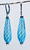 Translucent aqua and thin white striped Murano glass "goccia" earrings
