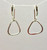 Triangular fine Thai silver hoop earrings
