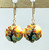 Autumn tree lampworked glass earrings