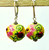 Ladybug lampworked glass earrings