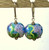 Jellyfish lampwork lentil shaped earrings