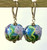 Jellyfish lampwork lentil shaped earrings