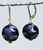 Purple crescent moon lampworked glass earrings
