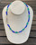 Vintage cobalt and lagoon aqua glass necklace