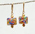 Gold Klimt Venetian glass cube earrings