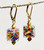 Gold Klimt Venetian glass cube earrings