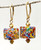 Gold Klimt Venetian glass cube earrings