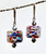 Silver Klimt Venetian glass cube earrings