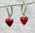 8mm Valentine's red silver foil lined heart