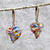 12mm clear Klimt Venetian glass heart earrings