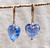 12mm shimmer arctic blue Venetian glass heart earrings