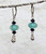 Sea foam and black crystal dichroic glass  earrings
