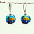 Caribbean palmtree lampwork lentil shaped earrings