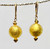 Gold foil lined Venetian glass 12mm spherical earrings