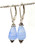 Sky blue teardrop shaped glass earrings