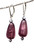 Plum amethyst silver foil tear drop Venetian glass earrings