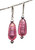Pink silver foil tear drop Venetian glass earrings