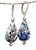 Klimt silver foil flattened tear drop Venetian glass earrings