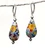 Klimt silver foil flattened tear drop Venetian glass earrings