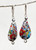 Klimt silver foil flattened tear drop Venetian glass earrings