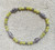 Olive jade and silver stretchy bracelet
