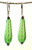 Spring green and thin white striped Murano glass "goccia" earrings