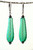 Emerald and aqua striped Murano glass "goccia" earrings