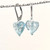 12mm shimmer aquamarine Venetian glass heart earrings