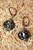 clear and black lampworked crystal shaped earrings