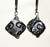 clear and black lampworked crystal shaped earrings